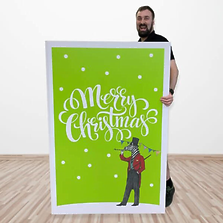 giant christmas card, printing,  eccles, salford
