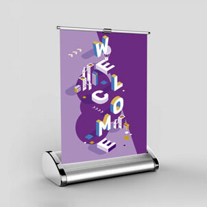 desk top roller banner